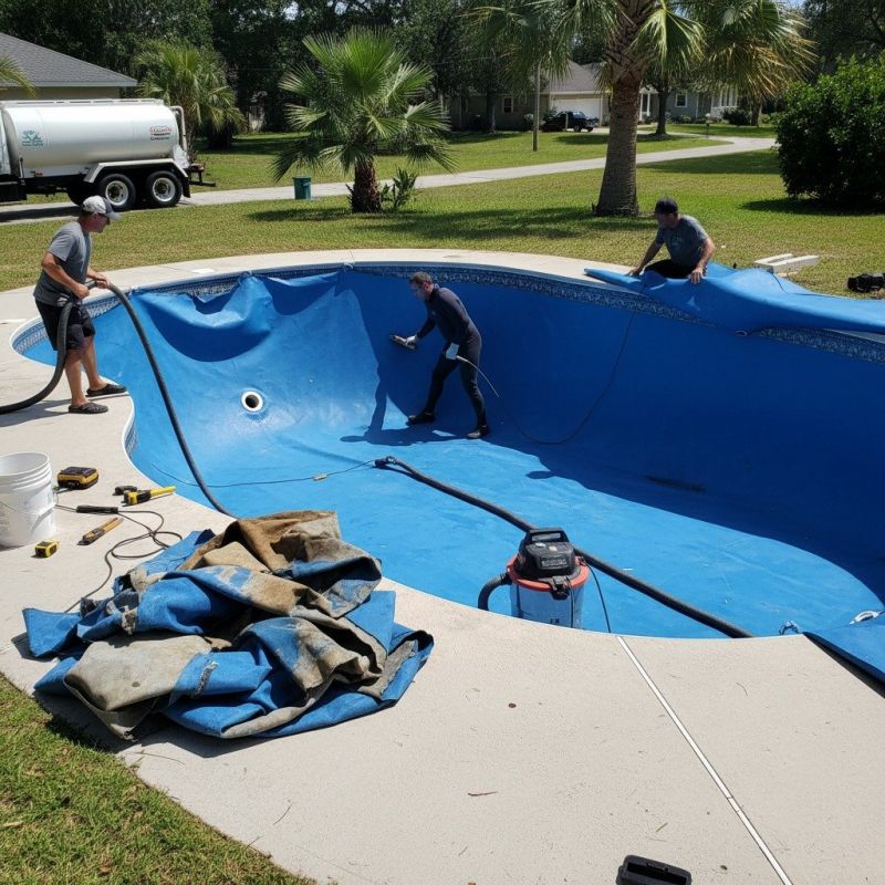 Local Pool Liner Replacements pros at work